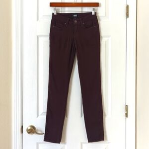 Paige Verdugo Ankle Cropped Classic Mid Rise Skinny Jeans Plum Purple 24